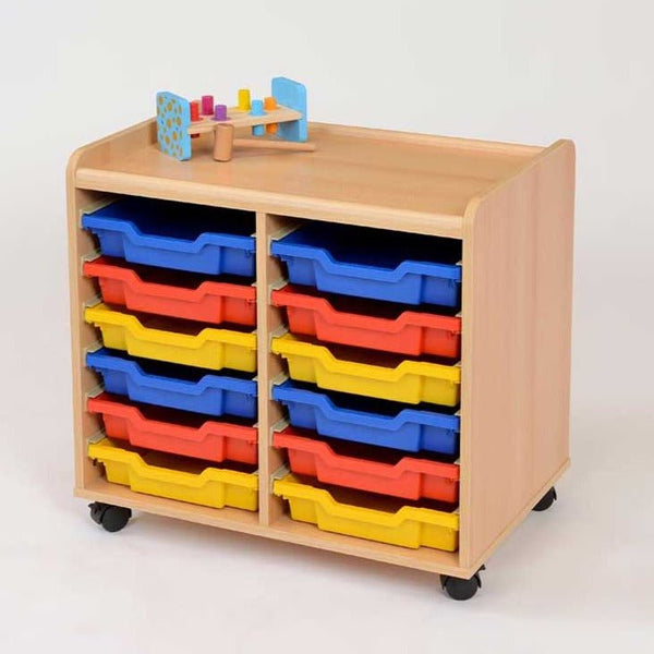 12 Shallow Tray Storage Unit - Multicoloured - EASE