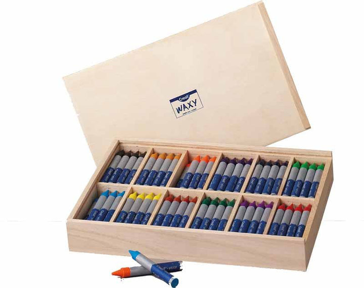 144 Crayons In Wooden Box - EASE