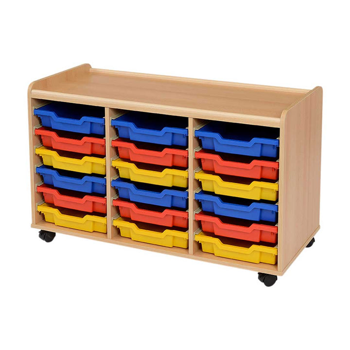 18 Shallow Tray Storage Unit - Multicoloured - EASE