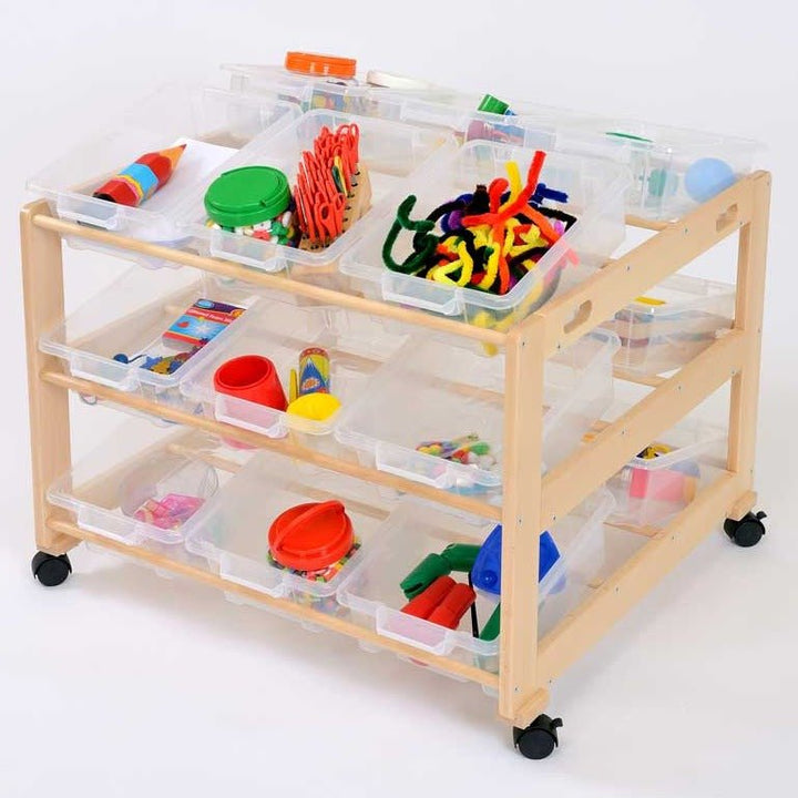 18 Tray Double Classroom Tidy Clear Trays - EASE