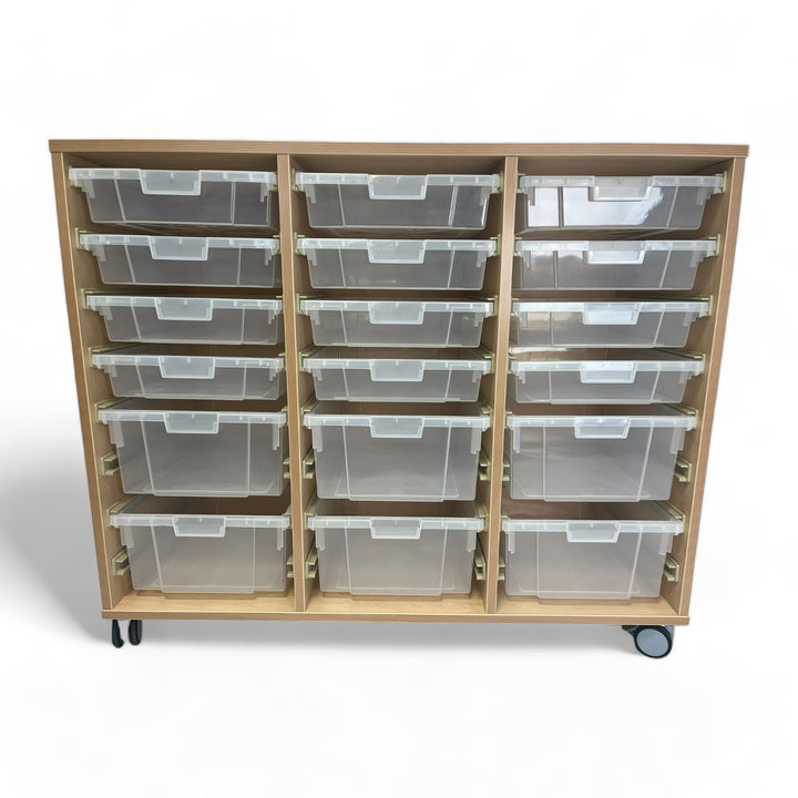 18 Mixed Tray Storage Unit with clear trays