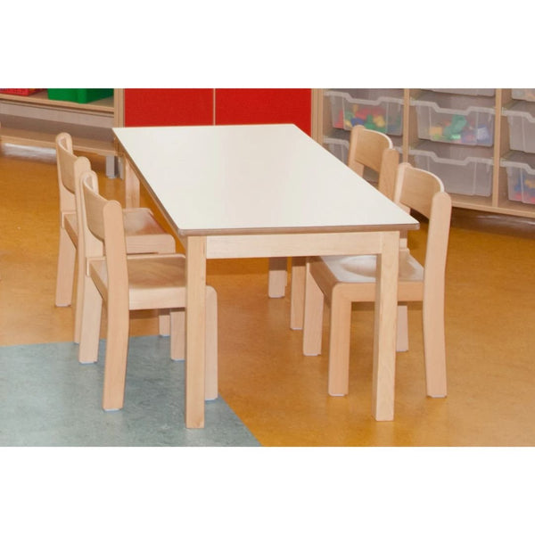 46cm Magnolia Rectangle Table & 4 26cm Beech Chairs - EASE