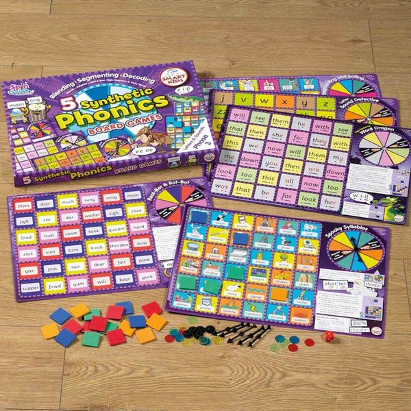 5 Synthetic Phonics Phase 3 Board Games - EASE