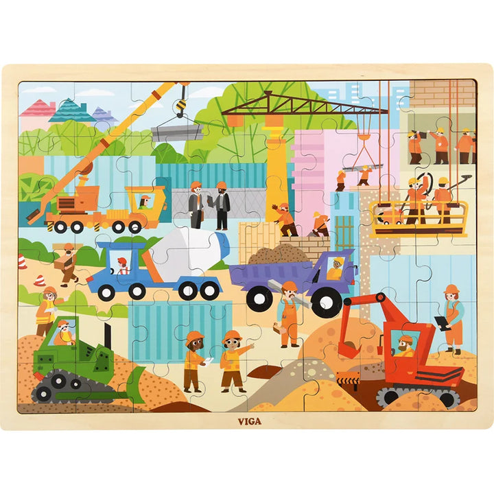 Wooden 48 Pcs Puzzle - Construction  Area 