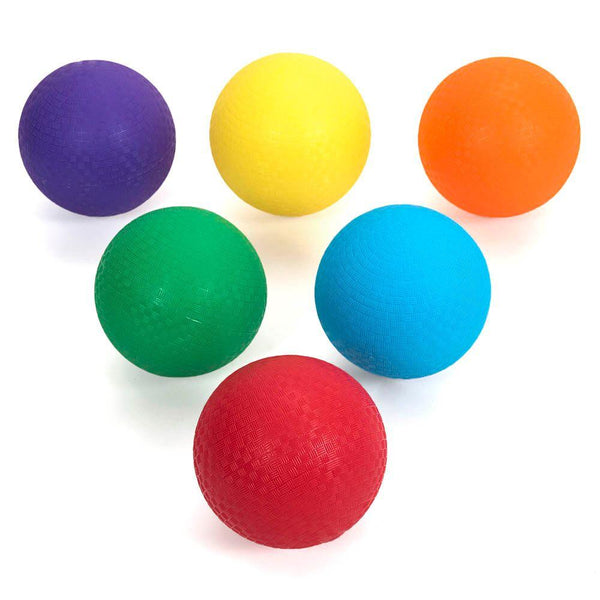 6 Colour Rubber Playground Balls 15cm 6pk - EASE