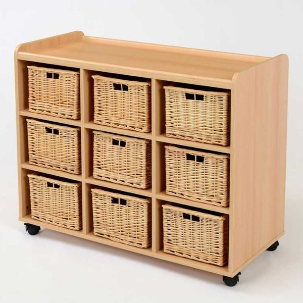 9 Basket Unit with Wicker Baskets - EASE