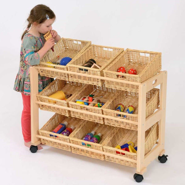 9 Tray Single Classroom Tidy Wicker - EASE