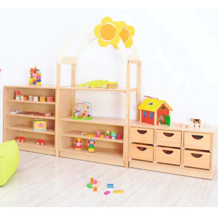 Preschool shelving units in a set