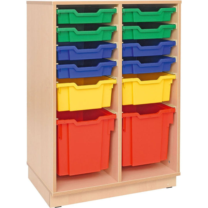 Tray Storage Large Cabinet for plastic Containers - 2 options - 2 Jumbo, 2 Deep 4 Shallow Trays 