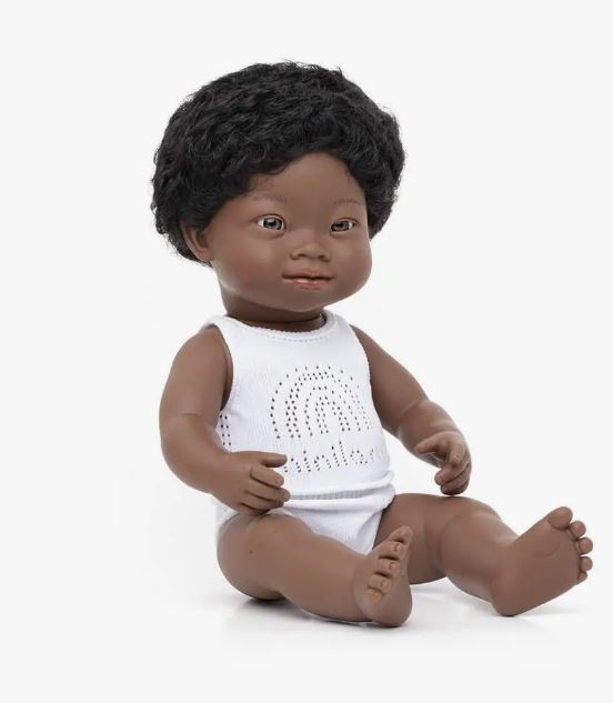 African Boy with Down Syndrome Doll