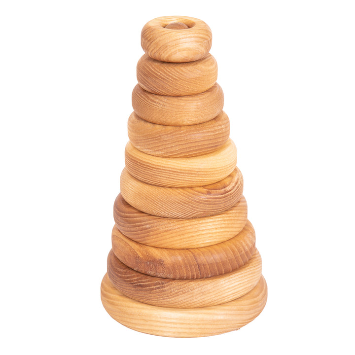 Wooden Manipultive Stacking Pyramids SingleCirle 