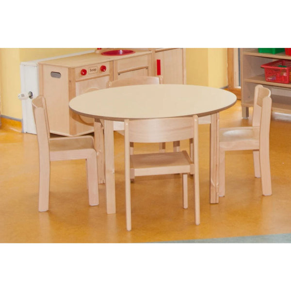 53cm Magnolia  Round  Table & 4 31cm Beech Chairs