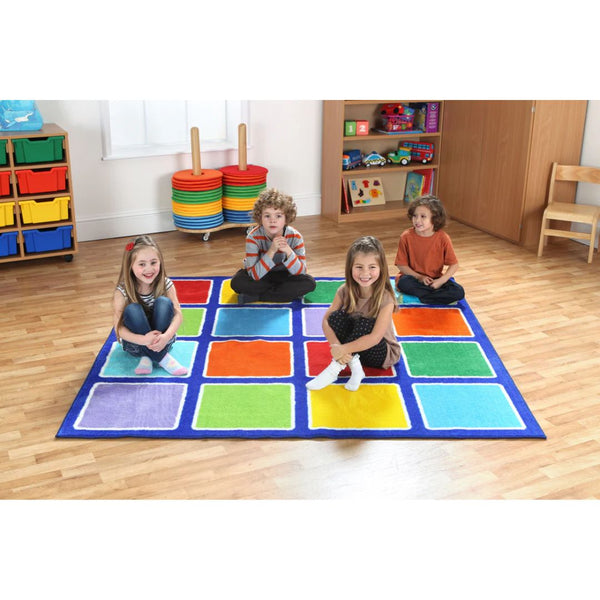 Rainbow Squares Placement Carpet