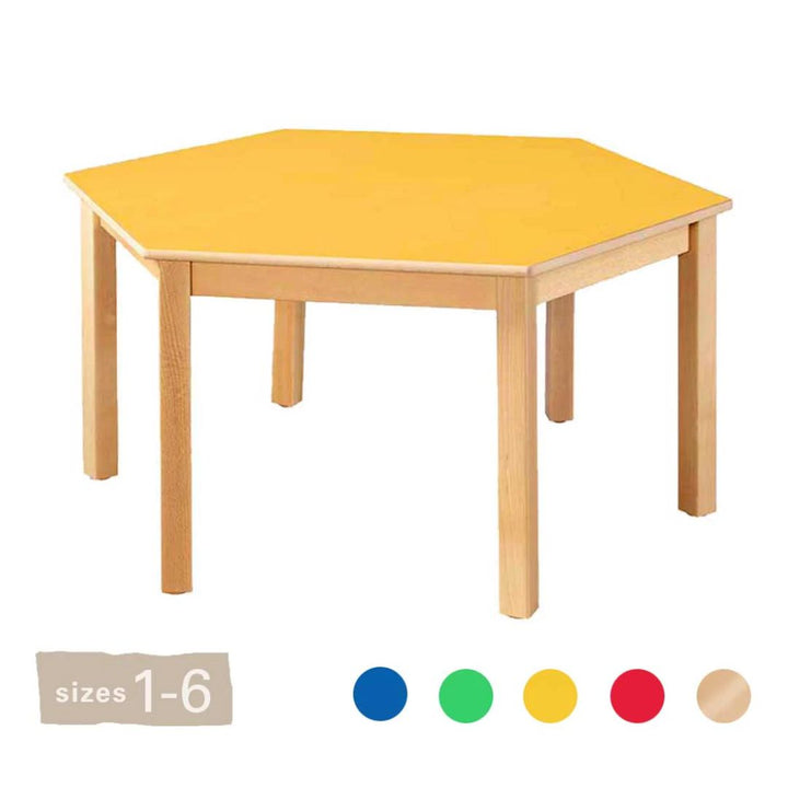 Hexagonal Table All Heights & All Colours 