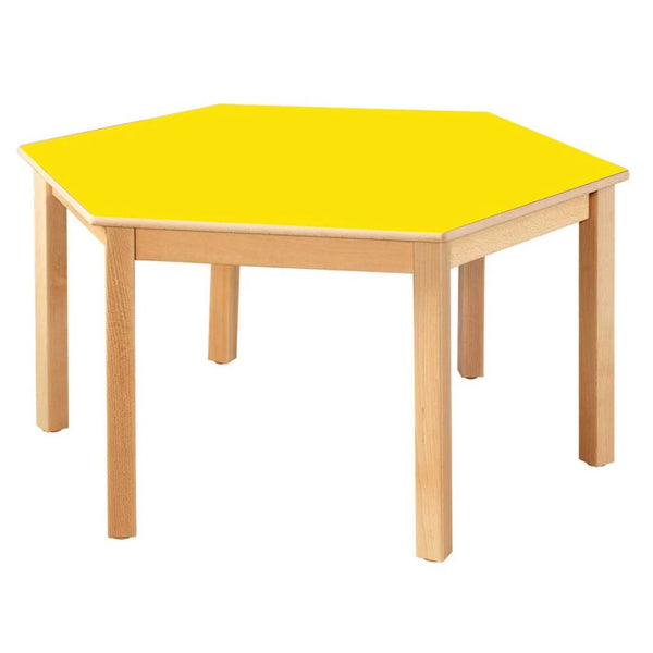 Hexagonal Table Yellow - 59Cm 