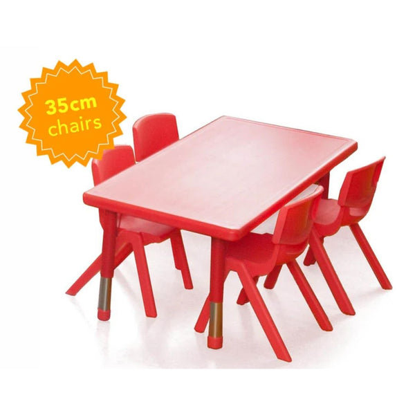 Polyethylene Rectangular Table and  4 x 35cm Chairs