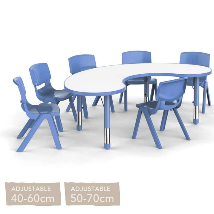 Adjustable Horseshoe Poly Table with Magnolia Top - All Options - EASE