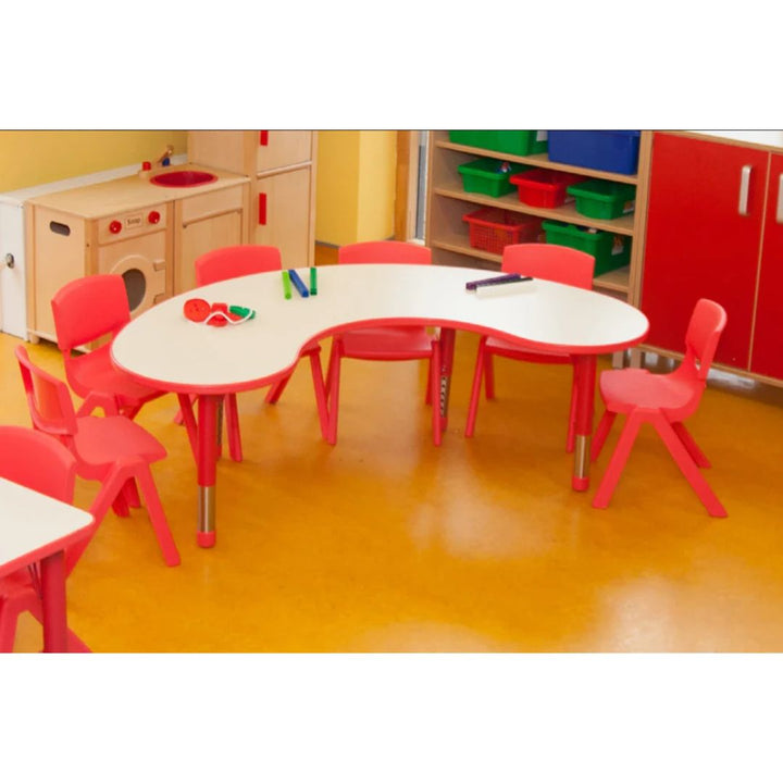 Adjustable Polyethylene Horseshoe Table With Magnolia Table Top And Chairs - All Heights And Colours - EASE