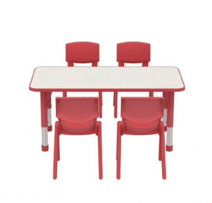 Adjustable Polyethylene Rectangular Table With White Table Top and Chairs - All Heights and Colours - EASE