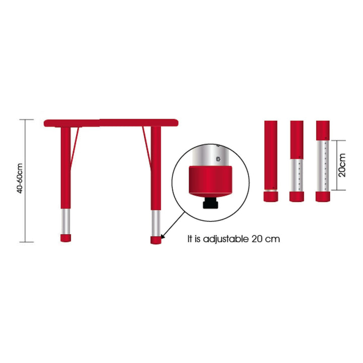 Adjustable Polyethylene Rectangular Table With White Table Top and Chairs - All Heights and Colours - EASE