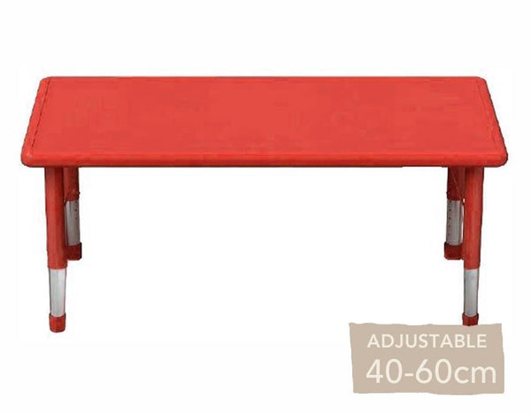 Adjustable Rectangle Table Red 40cm - 60cm - EASE