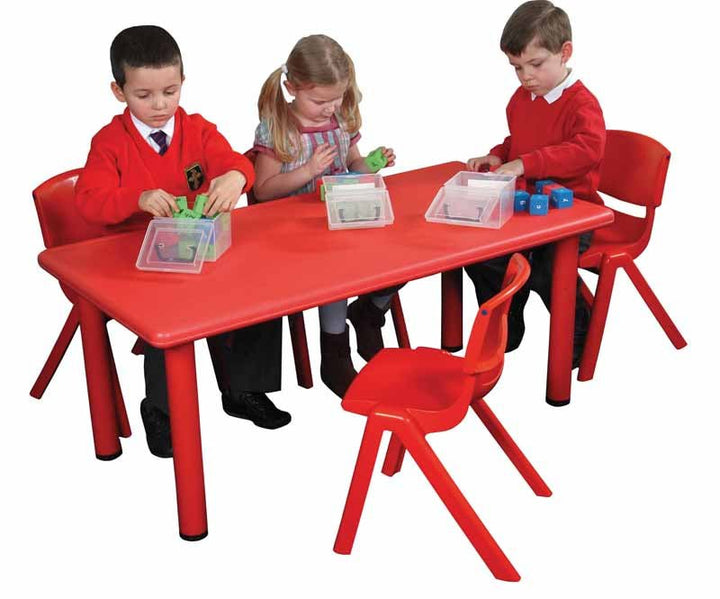 Adjustable Rectangle Table Red 40cm - 60cm - EASE