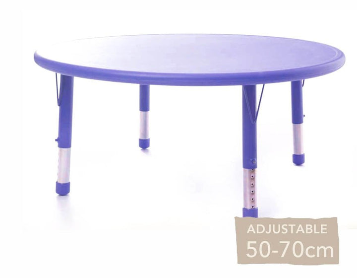 Adjustable Round Poly Table All Colours & Heights - EASE