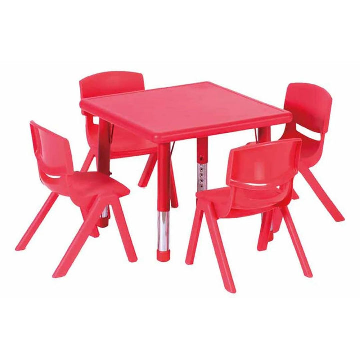 Adjustable Square Polyethylene Table & 4 x 30cm Chairs - EASE