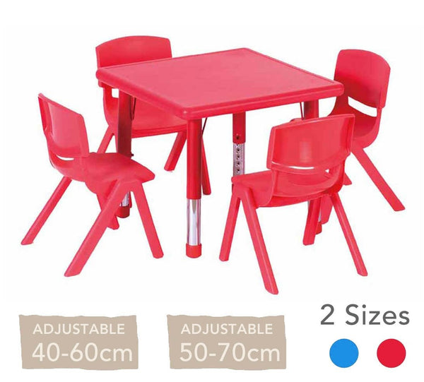 Adjustable Square Polyethylene Table All Heights and Colours - EASE