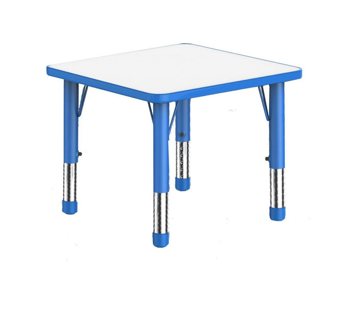 Adjustable Square Polyethylene Table with Orchid White Top - All Heights and Colours - EASE