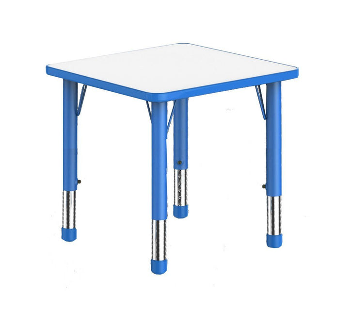 Adjustable Square Polyethylene Table with Orchid White Top - All Heights and Colours - EASE