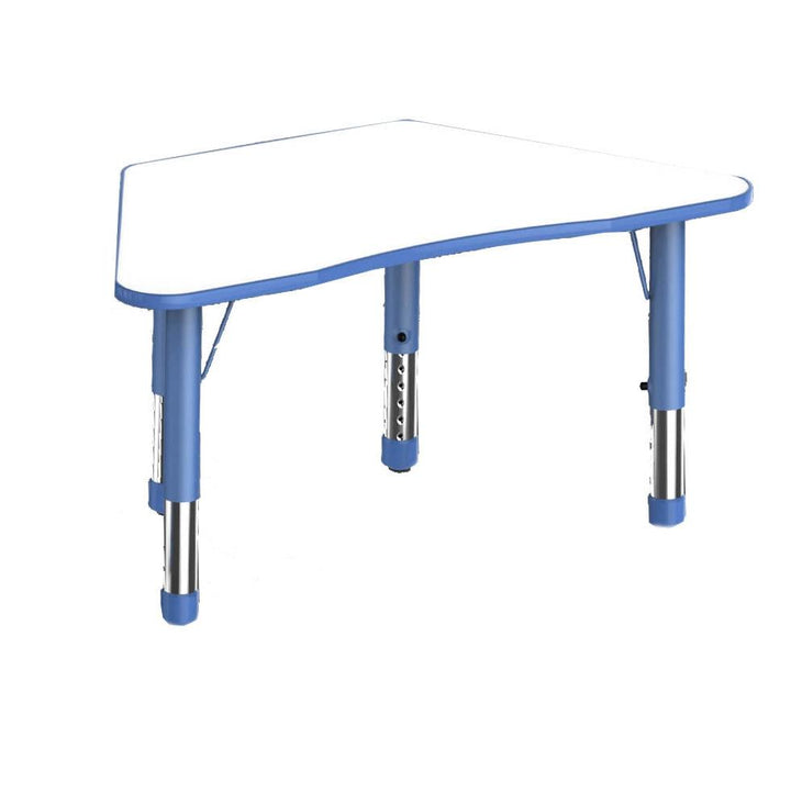 Adjustable Trapezium Polyethylene Table with Orchid White Top - All Heights and Colours - EASE