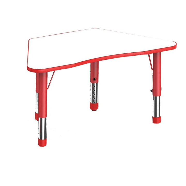 Adjustable Trapezium Polyethylene Table with Orchid White Top - All Heights and Colours - EASE