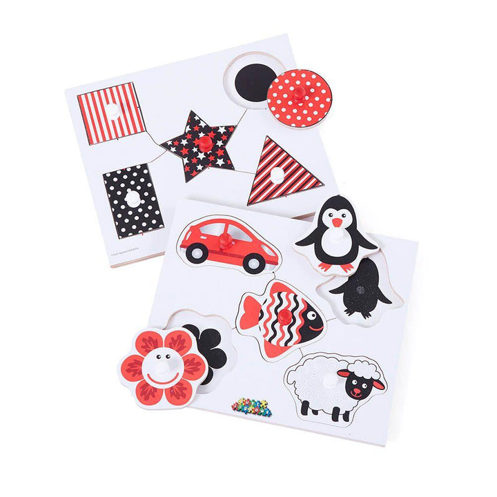 Baby Black & White Peg Puzzles 2pk - EASE