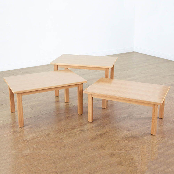 Beech Veneer Rect Table H40cm and 21cm Chairs - EASE