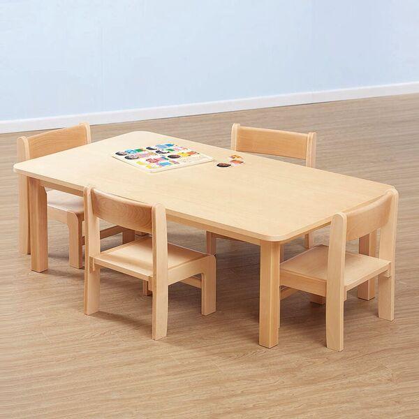 Beech Veneer Rect Table H40cm and 21cm Chairs - EASE