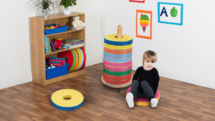 Bi - Colour Donut Cushions & Trolley Set of 12 - EASE