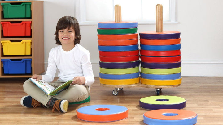 Bi - Colour Donut Cushions & Trolley Set of 24 - EASE