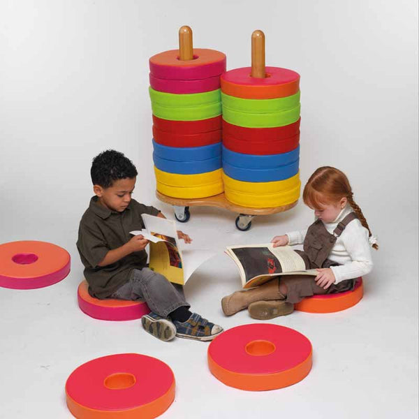 Bi - Colour Donut Cushions & Trolley Set of 24 - EASE