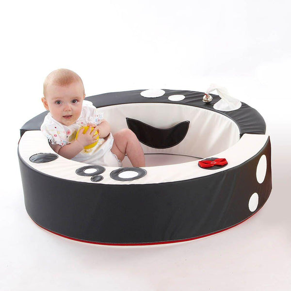 Black and White Padded Wipe Clean Baby Playring - EASE