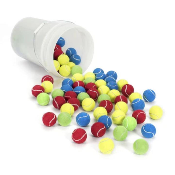 Bucket of Coloured Tennis Balls 96pk - EASE