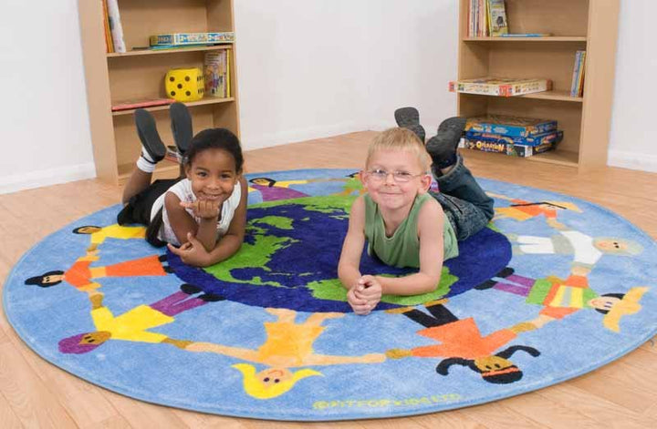 Children of the World Multi Cultural Carpet - Blue - EASE