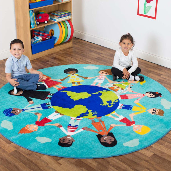 Children of the World Multi Cultural Carpet - Turquoise - EASE