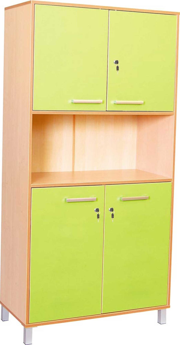 Classic High Cabinet with doors and locks - Green Doors - EASE