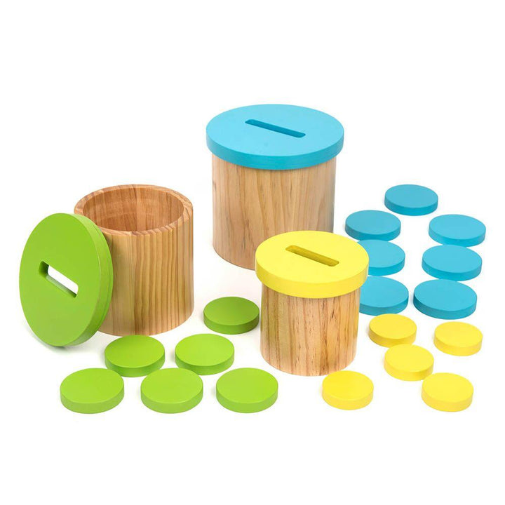 Colour Matching Posting Pots Wooden Discs - EASE