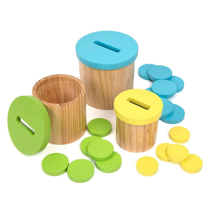 Colour Matching Posting Pots Wooden Discs - EASE