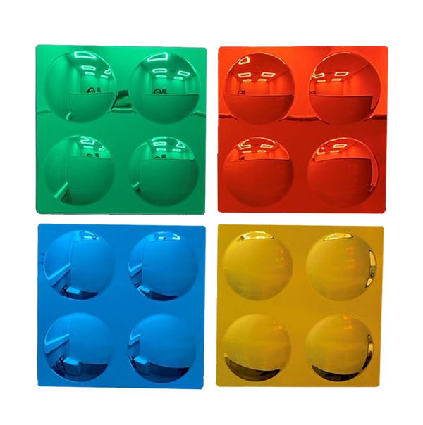 Coloured 4 Bubbles Convex Mirrors Set of 4 - EASE