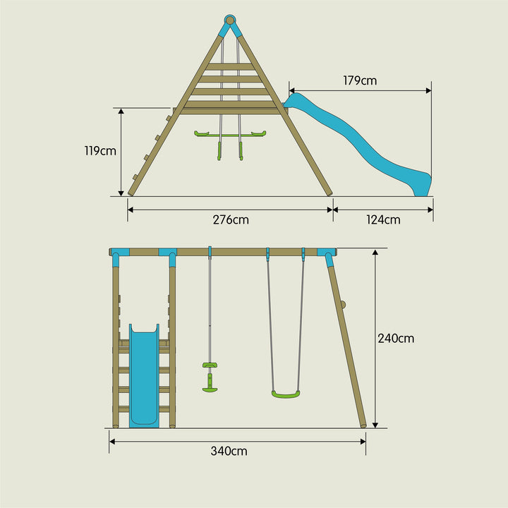 Double Swing Set and slide - EASE