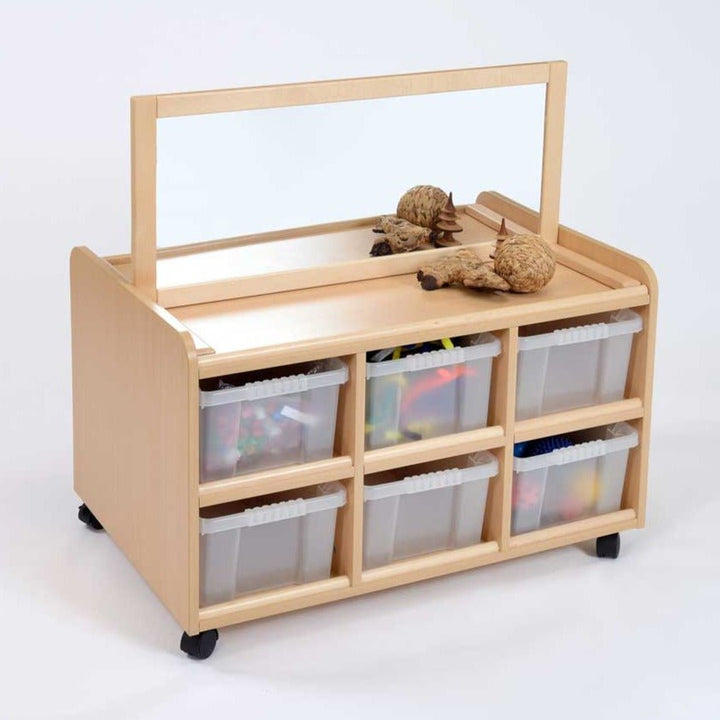 D/S Storage Unit, Mirror & Clear Trays - EASE