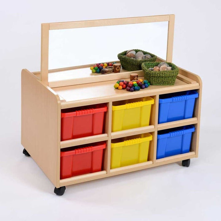 D/S Storage Unit, Mirror & Multicoloured trays - EASE